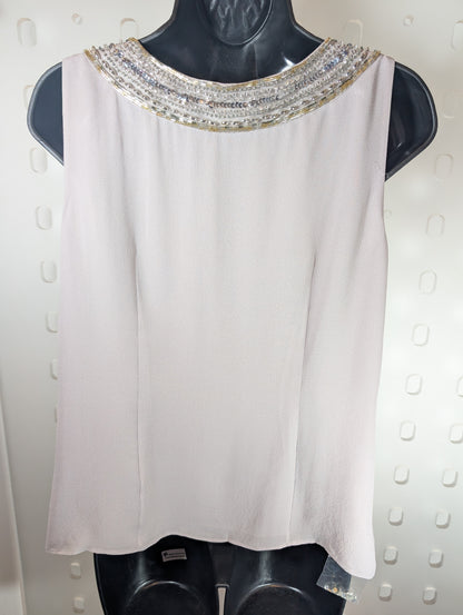 Vintage Laura Ashley silk beaded bow top – UK 12