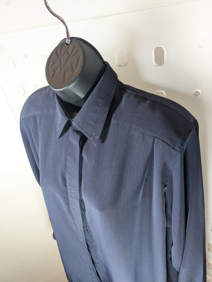 Vintage Sommermann navy diamanté evening shirt – UK 12