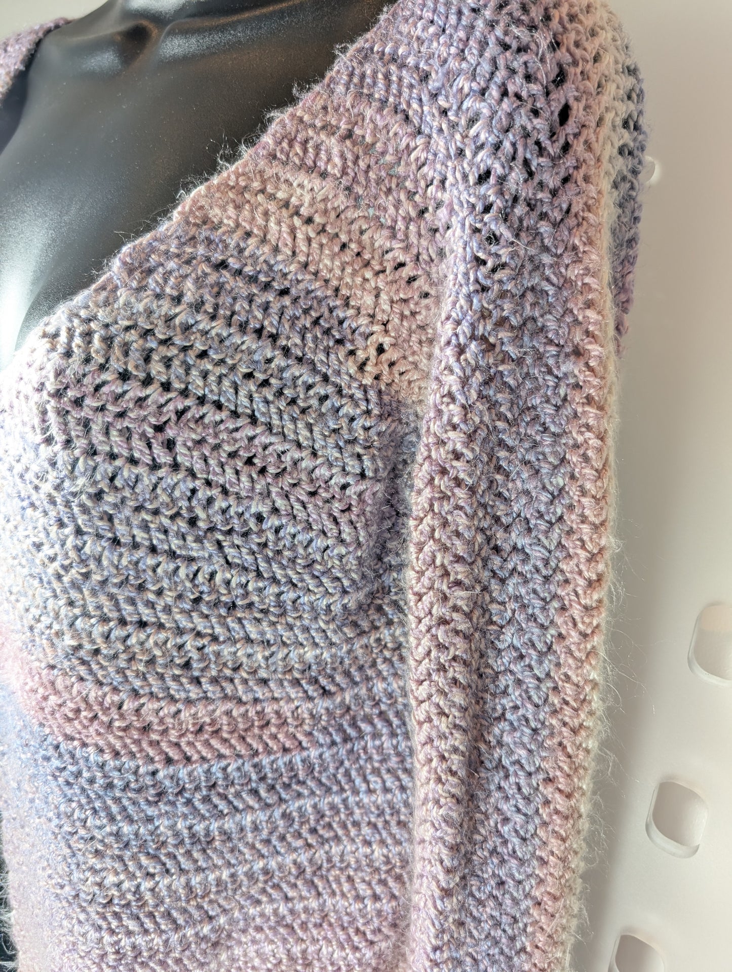Hand Knitted Pastel Wool Cardigan – Tie Front – Size S