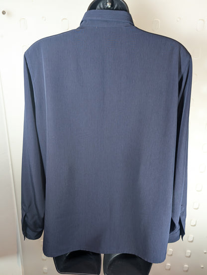 Vintage Sommermann navy diamanté evening shirt – UK 12